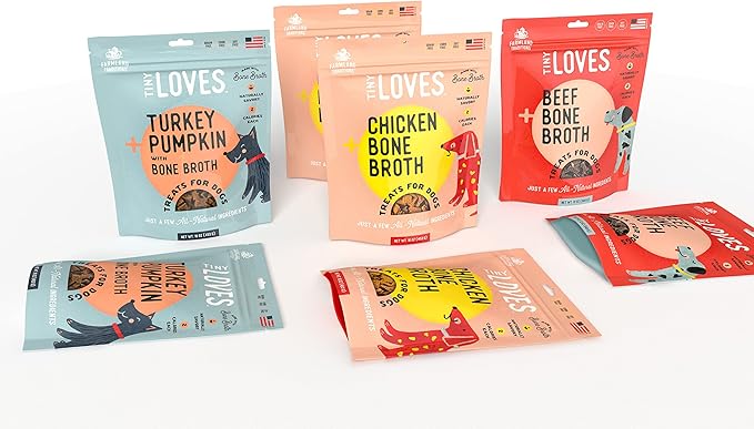 Farmland Traditions Tiny Loves Jerky Trainer Treats for Dogs w/Bone Broth (Chicken, 6 oz.) (Pack of 2)