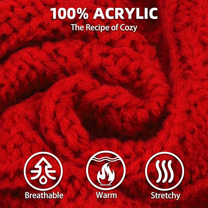 PUPTECK Dog Sweater, Turtleneck Warm Knitted Pullover Coat, Thick Cable Knitwear Clothes in Winter, Pet Apparel Outfits for Small Medium Dogs, for Cold Weather Indoor & Outdoor, Red SM