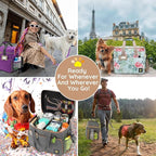 Dog Travel Bag for Week Away/Overnight Trips - Multi-Function Pockets, Ideal Dog Diaper Bag & Travel Kit (Grey)