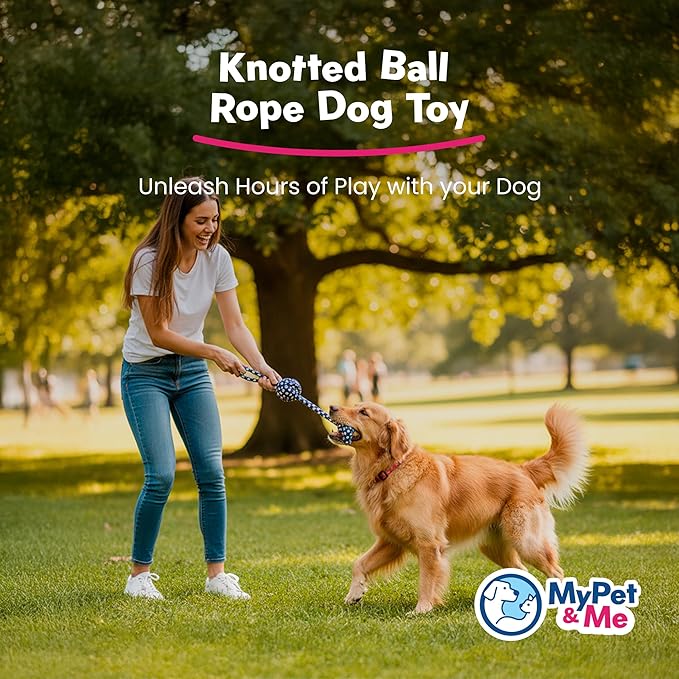 My Pet & Me – Durable Rope Dog Toy for Chewing, Tug of War, and Interactive Play – Perfect for Puppies and Active Dogs (13 Inch, Knotted Dog Rope Toy)