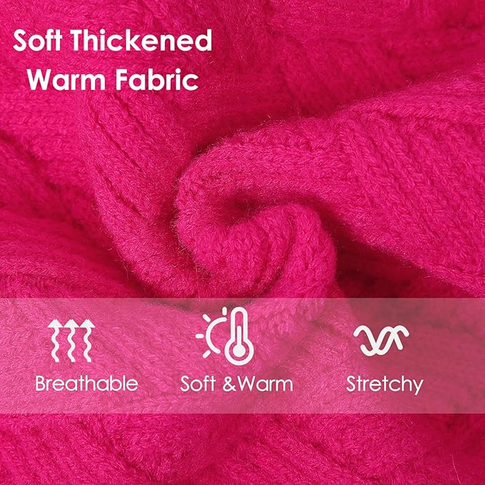 AOFITEE XXL Dog Sweater, Christmas Sweaters for Large Dogs, Warm Turtleneck Dog Sweater for Fall Winter Cold Weather, Solid Dogs Knit Sweatshirt for Golden Retriever, Labrador, Doberman (Rose Red)