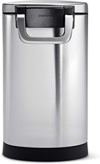 simplehuman 25 Liter, 27 lb / 12.2 kg Medium Pet Food Storage Container for Dog Food, Cat Food, and Bird Feed, Brushed Stainless Steel