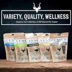 VENTUS Jerky Crunch Bars - Single Ingredient Venison Jerky Dog Training Treats, Healthy Air Dried, High Protein, No Additives, Grain Free Dog Treat, 8 oz