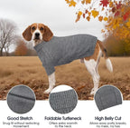 IECOii Dachshund Sweater,Turtleneck Dog Sweater for Small Medium Dogs Girl,Stretchy & Breathable,Warm Knitted Pullover Coat,High Neck Knitwear for Cold Weather Indoor & Outdoor Wear (Light Grey, M)
