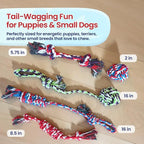 Pacific Pups Products Dog Rope Toys for Medium Dogs & Small Dogs 5 Pack - Puppy Teething Toys and Small Dog Toys - 5 Puppy Chew Toys for Teething