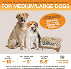 Neater Feeder Express Mess Proof Dog Bowls Elevated for Medium and Large Breed – Made in USA – No Spill Raised Slow Feeder Elevated Dog Bowl Stand, Slow Feed Food and Water Bowl Set, Cappuccino