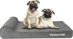 The Dog’s Bed Orthopedic Headrest Dog Bed, Large Grey Linen, Memory Foam, Pain Relief for Arthritis, Hip & Elbow Dysplasia, Post Surgery, Lameness, Waterproof Washable Cover