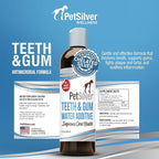 PetSilver Teeth & Gum Water Additive for Dental Care - Pet Breath Freshener - Targets Tartar, Plaque & Eliminates Bad Breath - Dog Oral Care & Cat Teeth Cleaning - No Brushing & Tasteless - 12 fl oz