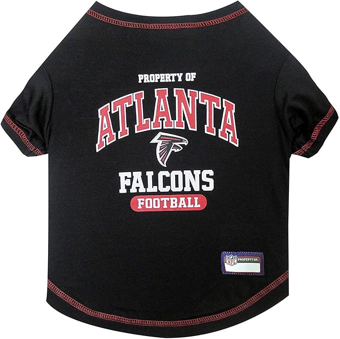 NFL Atlanta Falcons Dog T-shirt Small. - Licensed Shirt for Pets Team Colored with Team Logos- Premium Stretchable Materials for the comfort of your Dog & Cat