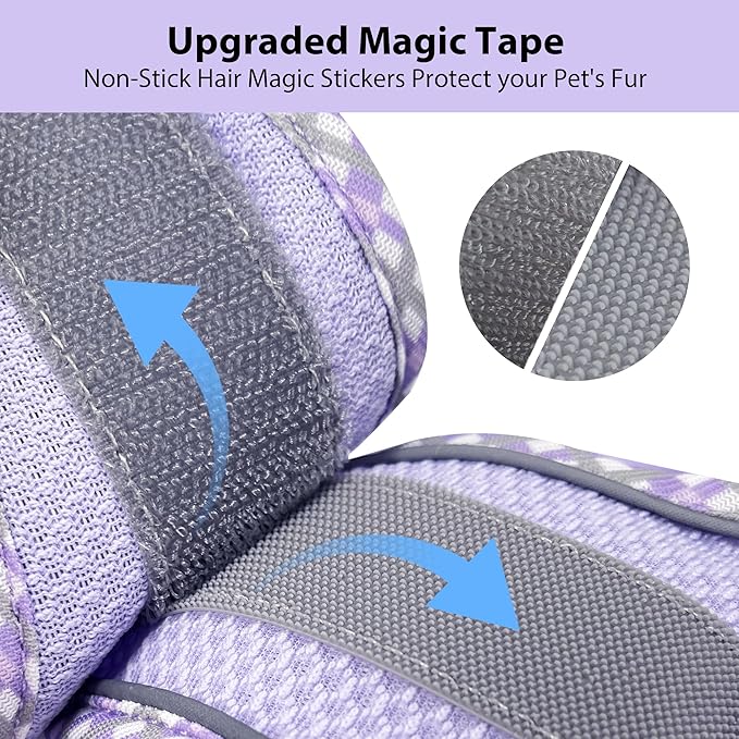 AIITLE XXS Dog Harness & Leash Set - Breathable Reflective No-Choke Small Dog Harness for Teacup Puppies, Indoor/Outdoor Use - Boston Terrier, Maltese, Chihuahua (Purple, XXS)