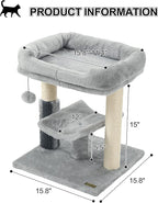 Hoopet cat Tree Tower,cat Scratching Post for Indoor Cats,Featuring with Super Cozy Perch,Cat Self Groomer and Interactive Dangling Ball Great for Kittens and Cats