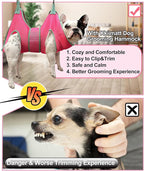 Dog Grooming Hammock, Small Dog Hammock for Nail Trim, Hanging Harness for Claw Care,Grooming Sling Holder Hanger with Thick Fabric Neck Support Wide Strap Restraint
