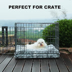 Bedfolks Plush Waterproof Dog Crate Bed, Removable Washable Faux Fur Cover, Fluffy Kennel Bed 17"x12", Dark Grey