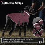 Dogcheer Dog Coat with Harness, Waterproof Dog Jacket Adjustable Winter Coat with Zipper, Christmas Puppy Snow Jacket Fleece Sweater for Small Medium Large Dogs - Light Pink XS