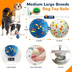 Petcare 2 Pack Dog Balls Toys for Aggressive Chewers Indestructible Tennis Balls for Medium Large Dogs Water Toy Chew Ball Tough Durable Big Dog Toys Bouncing Ball for Dogs to Fetch, Blue+White