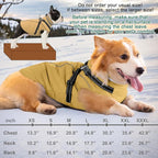 Fragralley Dog Coat with Harness Built in, Waterproof Windproof Reflective Warm Puffer Jacket, Fleece Lined Vest Winter Parka for Small, Medium, Large Dogs