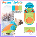 BEAUTYZOO Fleece Dog Hoodie Sweatershirt with Pocket and Leash Hole, Stretchy Small Medium Large Sized Dogs Clothes for Fall Winter Cold Days, Color Designer Warm Dog Jackets,French Bulldog Coats