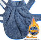 Malier Dog Winter Coat, Reversible Fleece Dog Cold Weather Coats, Windproof Warm Snow Puppy Jacket Vest Pet Clothes for Small Medium Large Dogs (Blue, X-Small)