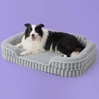 LE SURE Cute Dog Beds for Extra Large Dogs, Orthopedic Waterproof XL Pet Bed with Sides, High Back Non-Slip and Egg-Crate Foam Big Dog Couch Sofa with Washable Removable Cover, Grey