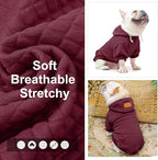 BEAUTYZOO Dog Sweaters for Large Dogs Girls Boys, Warm Winter Dog Hoodie Sweatshirt with Pocket & Leash Hole,Soft Waffle-Like Laminated Cotton Pet Clothes for Big Breeds Indoor Outdoor Cold Weather