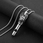 HZMAN Stainless Steel Viking Wolf Head Whistle, 80 Decibel Sports Dog Outdoor Whistle Adventure Gift