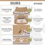 KOOLTAIL Cable Knit Dog Sweater Turtleneck, Cold Weather Pullover Classic Knitwear, Cute Paws Pattern Thick Warm Winter Pet Clothes, Dog Christmas Sweater for Small Medium Large Dogs Cats,Khaki SM