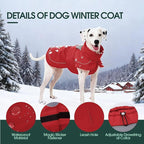 Kuoser Dog Coat, Dog Jackets for Small Dogs, Winter Reflective Puppy Puffer Jacket, Waterproof Dogs Snowsuit with Fleece Lining, Turtleneck Pet Vest Apparel for Cold Weather
