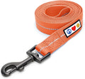 Pawtitas 6 FT Recycled Dog Leash with Reflective Stitched Thread Stitched on Side| Small Reflective Dog Leash Made from Plastic Bottles Collected from Oceans – Coral 6 ft Dog Leash