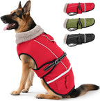 Dog Coat, Warm Dog Winter Coat Reflective Jacket Waterproof Fleece Vest, Pet Jacket Cozy for Cold Weather, Dogs Snowsuit Windproof, Adjustable Buckle for Large Extra Dogs