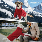Queenmore XL Dog Sweater,Christmas Dog Sweaters for Extra Large Dogs Girl Boy,Warm Soft Fall Doggy Pullover Clothes,Turtleneck Knitted Pet Winter Apparel for Golden Retriever,Labrador(Red,XL)