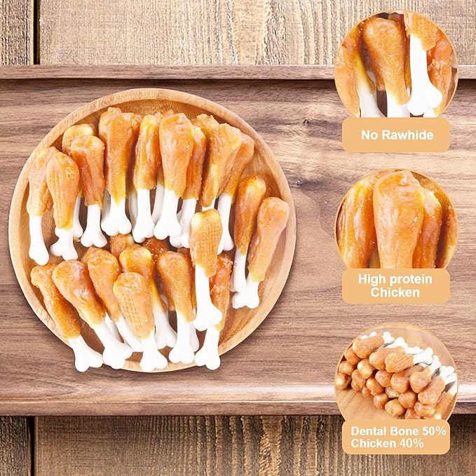 Chicken Calcium Bone Rawhide Free Dog Treats, Dog Chews Puppy Training Teeth Clean Snacks 0.5lb/227g