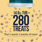 Stewart Chicken Breast Dog Treats, 14.8 oz, ~280 Pieces, Freeze Dried Raw, Single Ingredient, 74% Protein Training Treats or Meal Topper in a Value Size Resealable Tub, Grain Free, Gluten Free