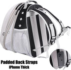 Dual Expandable Cat Backpack with Bubble Dome, Large Cat Carrier Space Capsule Clear Window, Fits up to 20 Pounds Fat Cat, Small Puppy and Bunny, Pet Travel Vet Bag