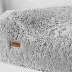 KOPEKS Orthopedic Memory Foam Dog Bed 7" Inch Thick Extra Large Dog Bed with Pillow Fluffy Grey 50"x34"x10" Includes Waterproof Liner & Durable Removable Cover with Smart Design