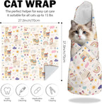 27.6"Cat Grooming Wrap, Self Adhesive Cat Wrap for Cutting Nails, Anti-Escape Calming Cat Swaddle Wrap for Medicine Ear Cleaning, Alpaca Anti-Scratch Cats Burrito Restraint Blanket, Pet Tool(6-10 lbs)