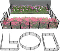 FXW Garden Fence Outdoor for The Yard – 24in(H) x 30.4ft(L) Heavy Duty Metal Animal Barrier for Dog and Rabbit, Decorative Dog Fence, 16 Panels, Black