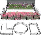 FXW Garden Fence Outdoor for The Yard – 24in(H) x 30.4ft(L) Heavy Duty Metal Animal Barrier for Dog and Rabbit, Decorative Dog Fence, 16 Panels, Black