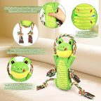 Plush Dog Toy with Crinkle Paper and Ropes - Small Interactive Puppy Toys for Medium to Large Dogs
