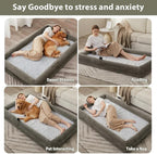 WNPETHOME Human Dog Bed for Adult, Washable Dog Couch with Removable Waterproof Cover, Orthopedic Large Pet Sofa Bed with Bolster Sides for Sleeping