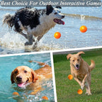 Indestructible Dog Toys - Solid Rubber Balls for Aggressive Chewers, 100% Safe & Non-Toxic, Floating Fetch Toys for Medium & Large Dogs
