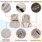 Adjustable Dog Coat with Harness Slot, Waterproof Fleece Lined Winter Jacket, Windproof Reflective Pet Vest for Cold Weather for Small Medium Large Dogs (Black, X-Large)