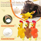 Rubber Chicken Dog Squeaky Toys, Durable Latex Chew Toys for Small Medium Large Size Dogs, Teething Puppy Dogs (3 Pack)