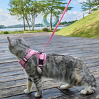 Cat Harness and Leash Set Escape Proof Tactical Medium Kitten Harness Emotional Support Cat Vest, Pink, M