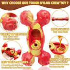 Magicorange Dog Chew Toys for Aggressive Chewers, 1 Pack Indestructible Toy for Medium/Large Breed, Nylon Dog Toys to Keep Them Busy,Bacon Flavor (Orange)