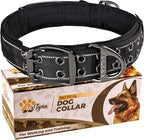 ADITYNA Heavy Duty Dog Collar for Extra-Large Dogs - Reflective Black XL Collar with Handle for Training, and Walking - Wide, Thick, Tactical, Soft Neoprene Padded