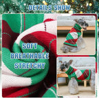 KOOLTAIL Dog Sweaters - Knitted Plaid Turtleneck Fleece with Leash Hole, Warm Clothing for Small, Medium & Large Dogs & Cats