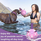 QDAN Dog Toys Soccer Ball with Straps - Durable Balls for Small Medium Dogs, Beach Pool Water Toy Dog Tug Toys for Tug of War, Puppy Pet Birthday Gifts (6 Inch)
