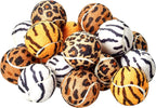 TOURNA Unique Sports Small Dog Animal Print Mini Tennis Fetch Balls, Squeaker Ball Dog Toy 18 Pack