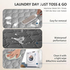 gogobunny 3X Stronger Waterproof Pet Blanket, Scratch Proof Furniture Protector for Dogs Cats, Reversible Cover 52x82 Inch, Dark Grey/Light Grey
