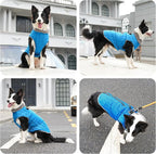 Warm Fleece Dog Coats with Durable Harness Buitl in D-Ring,Waterproof Puppy Jacket for Small Dogs,Dog Vest for Cold Winter,Light Blue XS
